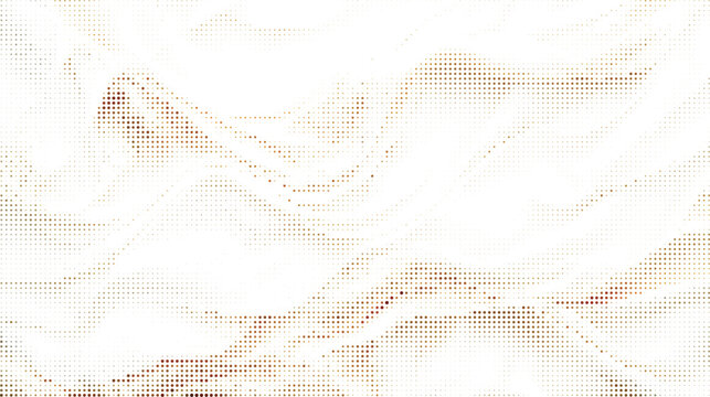 Abstract background, featuring soft flowing, fabric waves rendered, in a brown, and white halftone, dot pattern for, a clean minimalist style