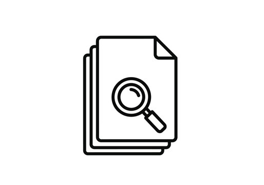 Document Search Magnifying Glass Icon.