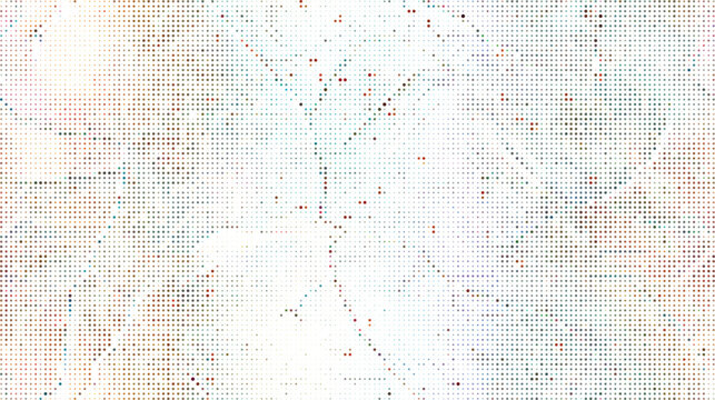 Abstract background, featuring a white, and light gray, halftone dot pattern, with subtle hints, of soft red, and blue colors, across the surface