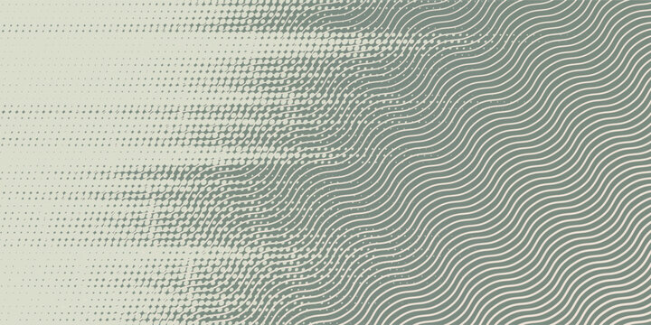Parallel Angled Hatching Wavy Ripple Lines Halftone Pattern Abstract Vector Smooth Gradient Pale Green Texture Isolated On Light Back. Half Tone Art Graphic Oblique Etching Strokes Aesthetic Wallpaper