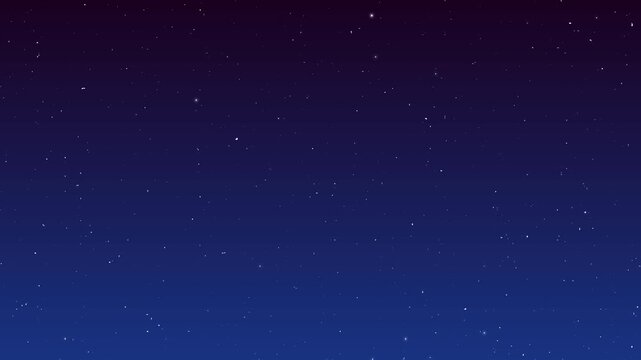 Retro Pixel Art UFO Flying Across Starry blue Night Sky Animation.