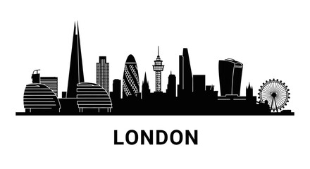 Fototapeta premium London Cityscape Silhouette Vector Illustration - Monuments and Landmarks
