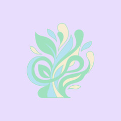 Obraz premium Pastel Abstract Garden Swirls Create Tranquil Decorative Artwork