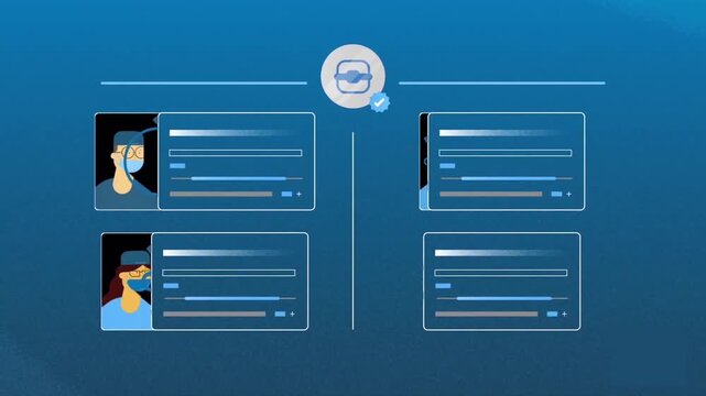 Animated Corporate Organization Chart and Team Structure Interface, Business Hierarchy and HR Management Workflow