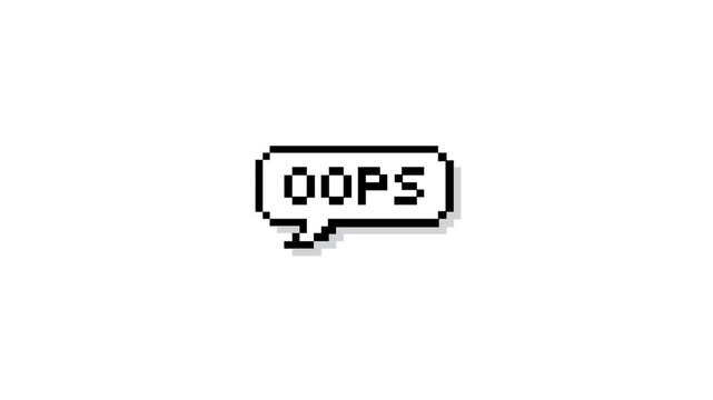 OOPS animation, speech bubble animation, oops text, transparent background, 4k video
