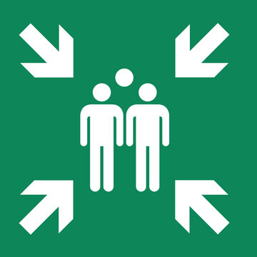 Assembly Point Sign &mdash; Emergency Muster Point &mdash; ISO 7010 F007