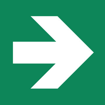 Emergency Escape Route Direction Sign &mdash; Arrow Right &mdash; ISO 7010 E007