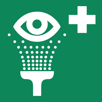 Emergency Eye Wash Station Sign &mdash; ISO 7010 E011