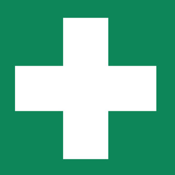 First Aid Sign &mdash; Green Cross &mdash; ISO 7010 E003
