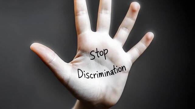 Hand sign to stop discrimination: unified message against inequality