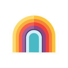 Fototapeta premium Colorful rainbow arch vector illustration