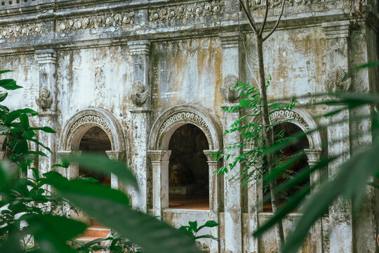 a tranquil scene in a forest temple in northern Thailand.