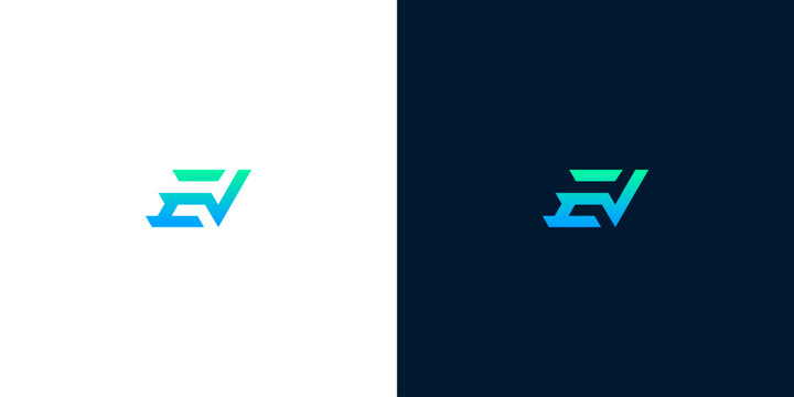 Modern Minimalist Letter EN Monogram Logo Design with Geometric Typography and Gradient Color Palette