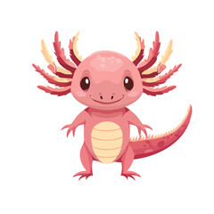 Fototapeta premium Cute cartoon axolotl vector illustration
