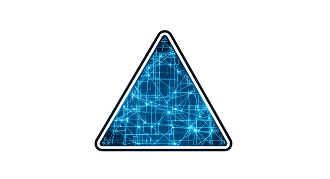 Abstract Blue Triangle Network Grid Digital Technology Concept