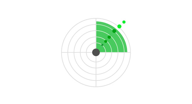 Radar Screen with Green Signal and Data Points