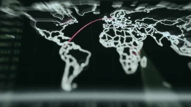 Global Cybersecurity Map with Live Attack Activity