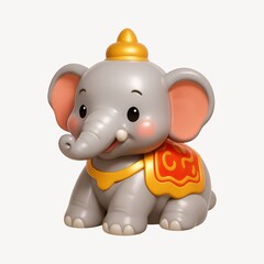 Naklejka premium Cute cartoon elephant figurine
