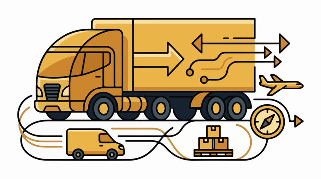 Large truck with cargo and transport icons