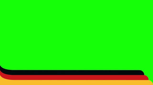 Animated of German flag ribbon border wave on green screen background backdrop copy space template
