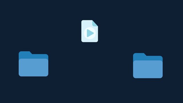 Media Streaming Video File Transfer Copy Paste Folder Move Sync Backup on Navy Background