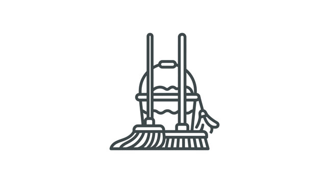 Broom and dustpan cleaning tools.