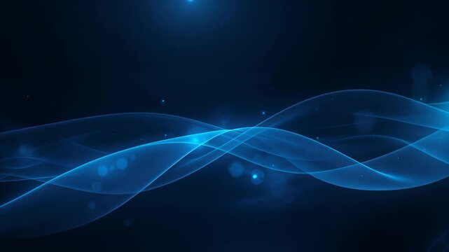 Starting single band forming across frame, blue ribbons weaving on navy backdrop, shedding sparks