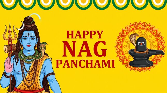 Illustration of nag panchami celebration background