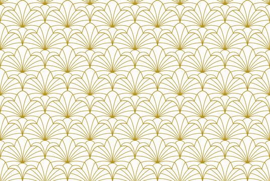 Abstract floral seamless pattern. Vector art deco texture. Geometric minimalist background.