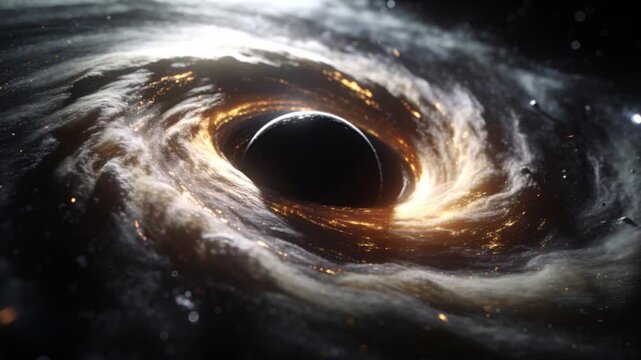 Black hole photon ring lensing, gravity pulling accretion disk inward in space, forming hotspots