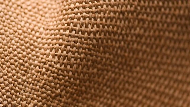 Wicker texture background, close up straw hat weave textile backdrop, top view, natural craft wallpaper. Closeup view of straw woven hand made texture background. Rotating 