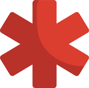 Prominent red Star of Life symbol representing emergency medical services and critical healthcare support across the globe