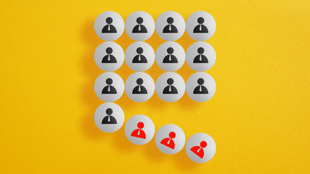 Layoff and Workforce Reduction Concept, Employee Downsizing, Job Cuts, Redundancy Process, Corporate Restructuring, Staff Reduction, Organizational Change and Employment Crisis