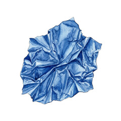 Naklejka premium Blue watercolor crumpled paper texture
