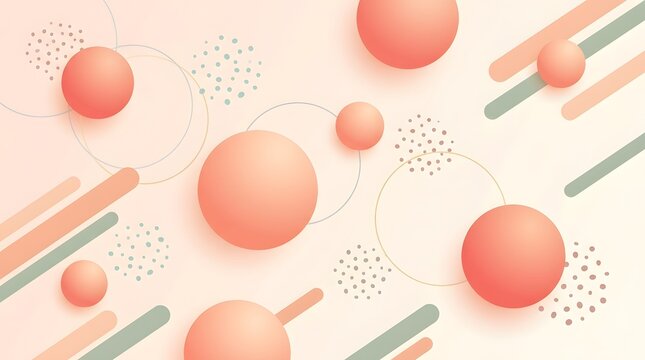 A dynamic composition of overlapping spherical shapes displaying a gentle peach gradient  The design utilizes soft outlines and smooth transitions to create a modern