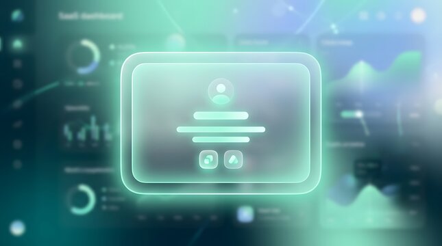 This image depicts a sleek contemporary digital interface element characterized by soft rounded edges and a frosted glass aesthetic suggesting a clean and futuristic user experience design