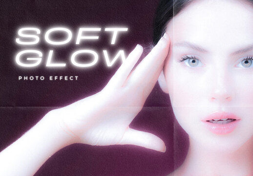 Retro Soft Glow Image Effect Mockup