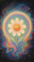 Obraz premium Ethereal cosmic flower mobile wallpaper