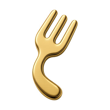 PNG Golden bent fork illustration