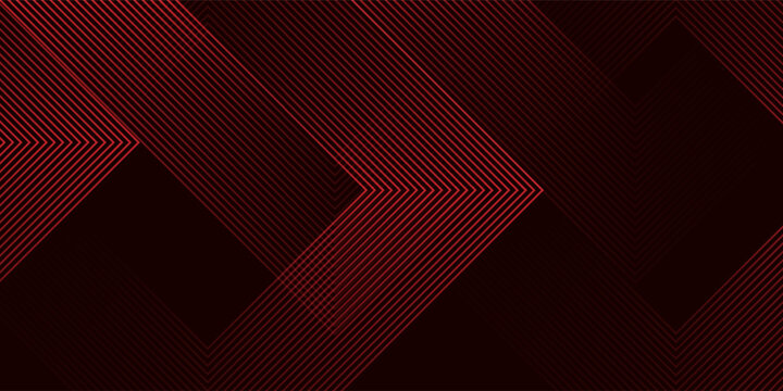 Abstract red neon arrow light glow background. Futuristic cyber laser line motion banner for casino. Dynamic techno perspective beam 3d graphic design. Cool party power and energy boost led tunnel