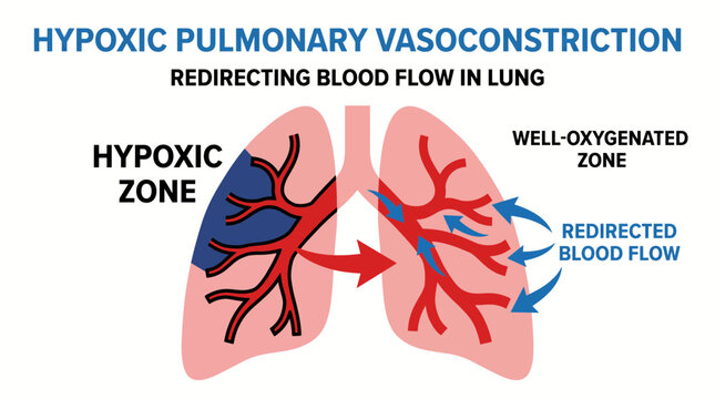 Hypoxic Pulmonary Vasoconstriction Redirecting Blood Flow in Lung