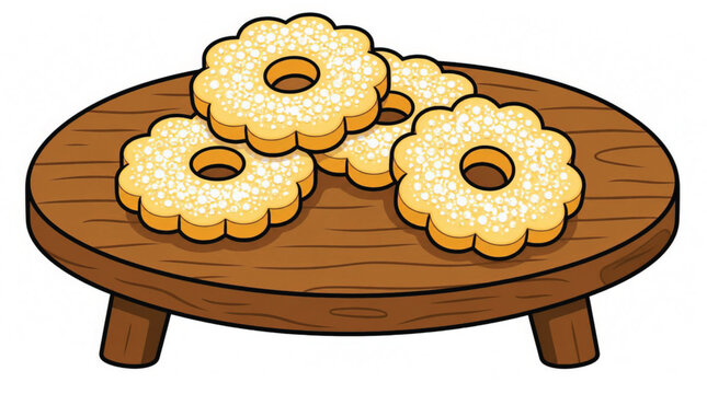 A stack of sweet flower shaped cookies.