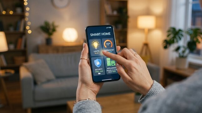 Controlling smart home devices via a smartphone app