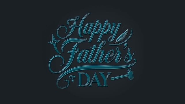 Happy Fathers Day Comemoration Typography Animation Social Media Post PSD Template