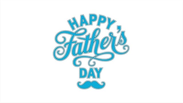Happy Fathers Day Comemoration Typography Animation Social Media Post PSD Template