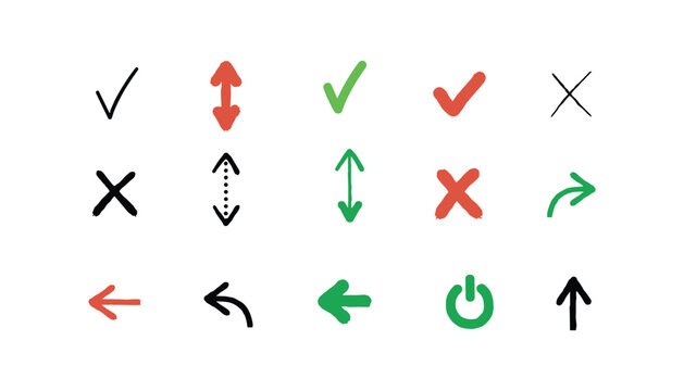 Check Mark Symbols and Arrow checkmark marks arrows vector illustration isolated on white background