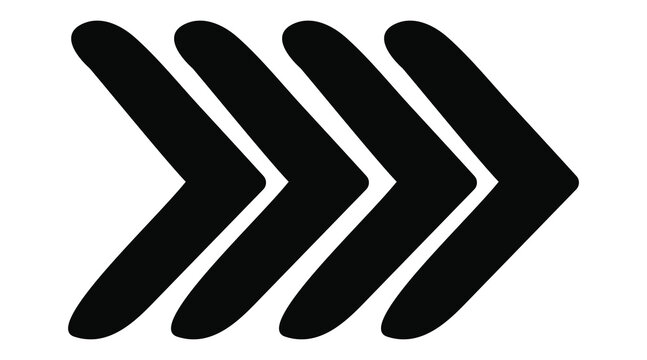 Long arrow. Black arrow pointing right.Direction pointer.Black arrow icons, depicting a sequence or cyclical process, with a simple, flat design.