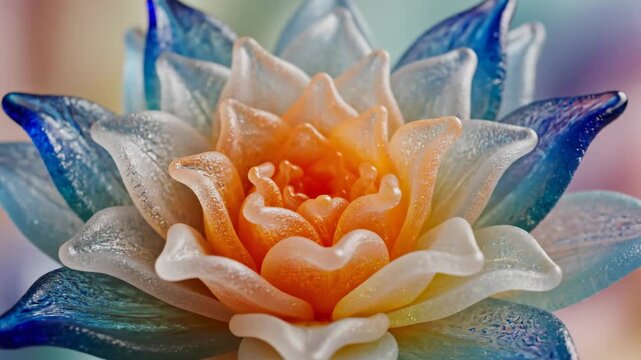Glass flower art showing detailed craftsmanship and vibrant colors in a bright setting