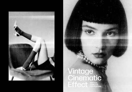 Vertical Vintage Cinematic Photo Effect For Poster And Album Cover Design