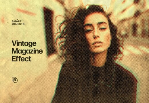 Vintage Magazine Photo Effect For Poster And Print Design